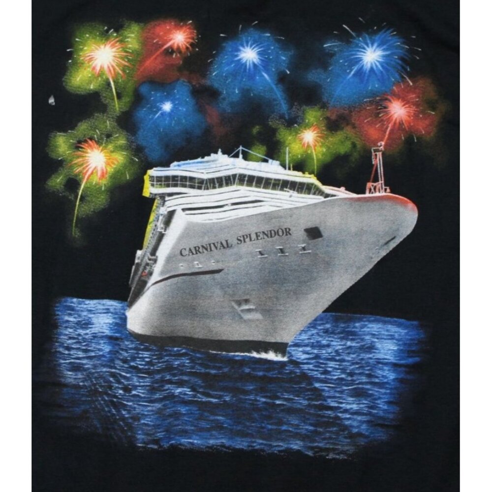 NWT 2008 Gildan Carnival Ultra Cotton Black T-Shirt XXL Carnival Splendor Cruise